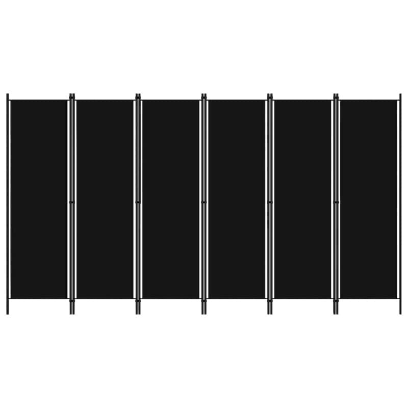 Vida 6-Paneel Kamerscherm - Zwart, 300 x 180 cm