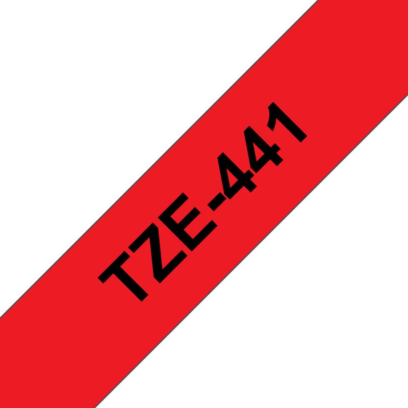 Brother TZE-441 labelprintertape zwart op rood 18 mm glans