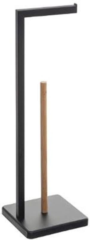 5five Vrijstaande toiletpapierhouder met reserve - Zwart, 20 x 20 x 64,5 cm