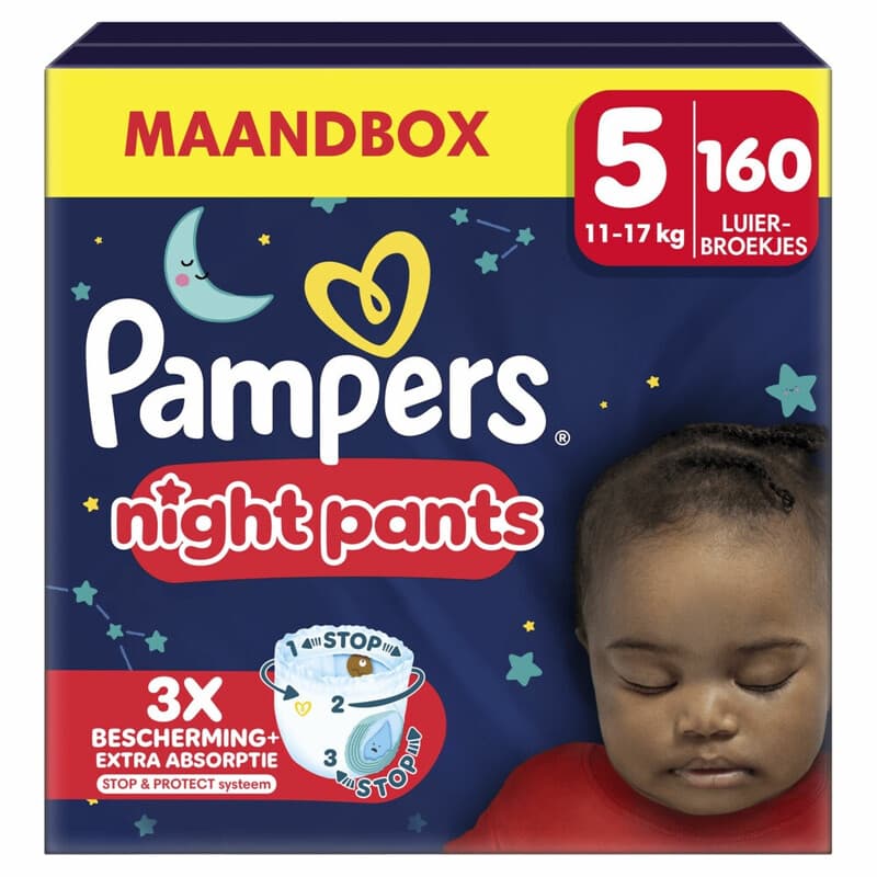 Pampers Baby-Dry Night Pants Maat 5 – Maandbox 160 Pants