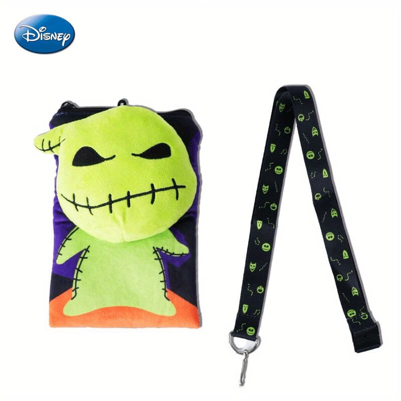 1st. Disney The Nightmare Before Christmas Oogie Boogie pluche pasjeshouder met nekkoord, officieel gelicentieerd Skellington Halloween Town