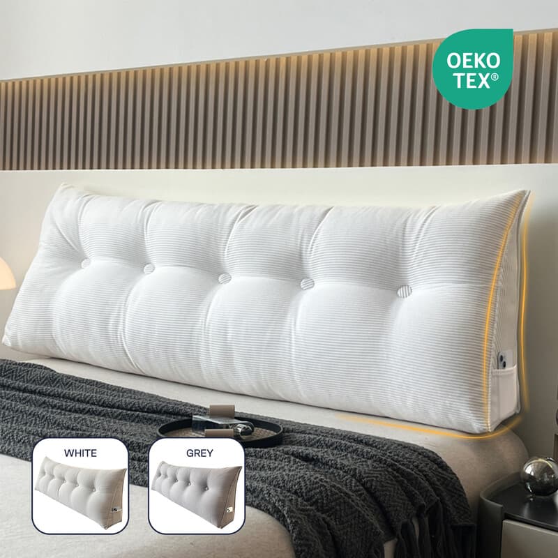 LeBonsoir rugsteunkussen - leeskussen voor bed en bank, schuine rugleuning, rugsteun voor de muur, zitkussen, muurkussen, groot formaat met wasbare