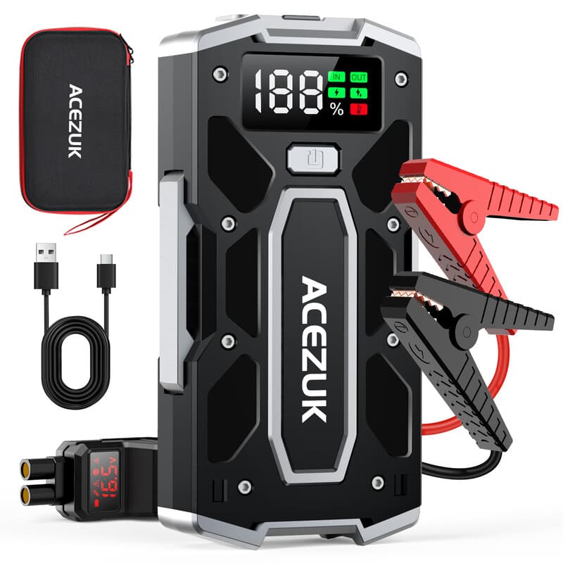 ACEZUK auto-noodstarter powerbank (geschikt voor maximaal 7,0 L benzinemotor of 5,5 L dieselmotor)