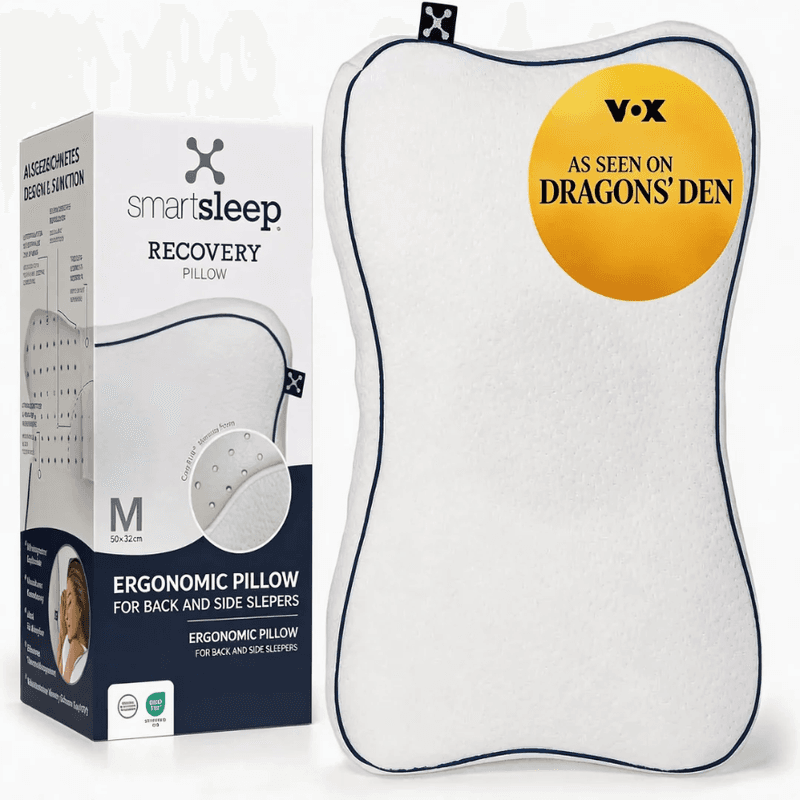smartsleep® RECOVERY PILLOW ergonomisch neksteunkussen van traagschuim met hoofduitsparing, voor rug- en zijslapers