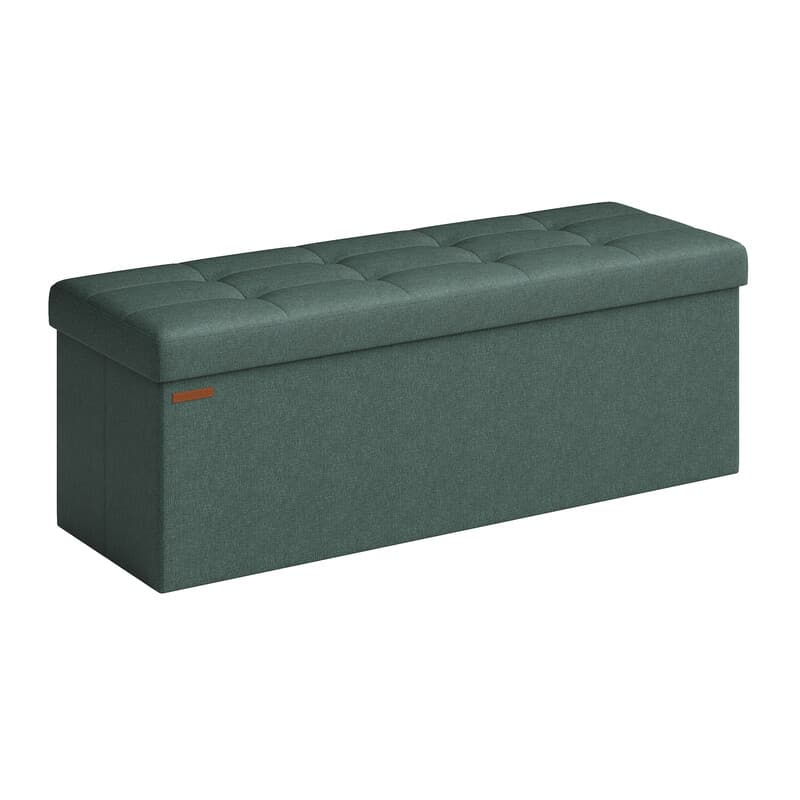 JOYFURNOS Bank Met Opbergruimte, 38 x 110 x 38 cm, Opbergbox, Bedbank, Voor Woonkamer, Slaapkamer, Hal, groen