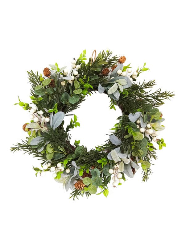 Daisy Darcy 50 cm Floriage Bessenkrans Natuurlijk Materiaal: Dennenappels
