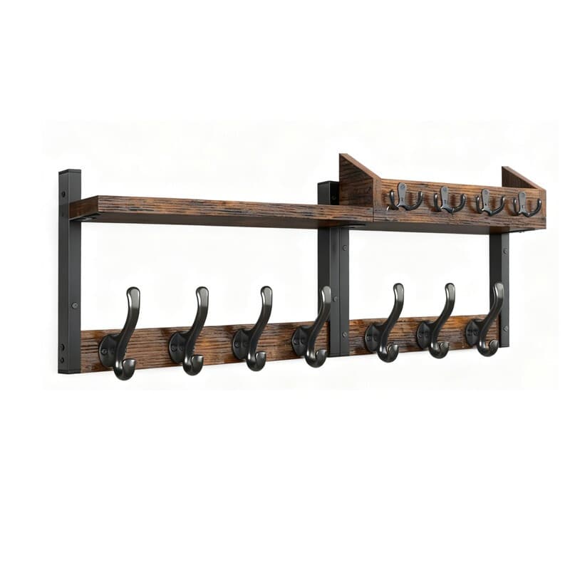 JU7CER keuken- en badkameropbergrek, wandmontage, multifunctionele opberghanger, moderne stijl, multifunctionele haakrail 43 centimeter lang, ideaal