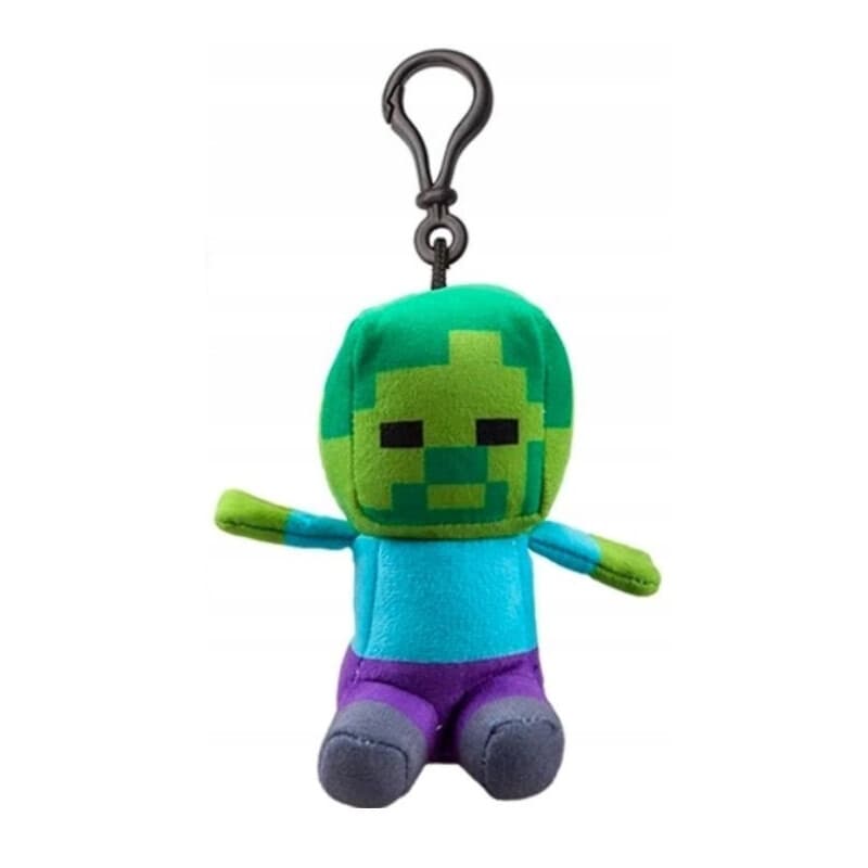 Minecraft Clip-on Pluche Zombie Hanger - 13 cm, Blauw