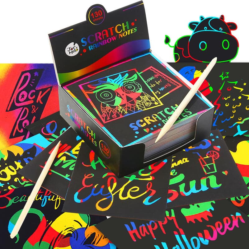 Jar Melo Scratch Art notitieblokset met regenboog holografisch