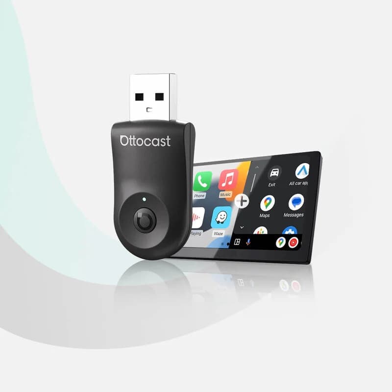 OTTOCAST Mini 2-in-1 Draadloze CarPlay/Android Auto Adapter, 5GHz WiFi, Automatische verbinding voor auto's vanaf 2016