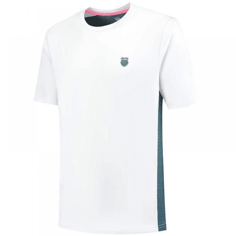 K-Swiss Hypercourt Mix Melange T-shirt met ronde hals wit/petrolgroen S