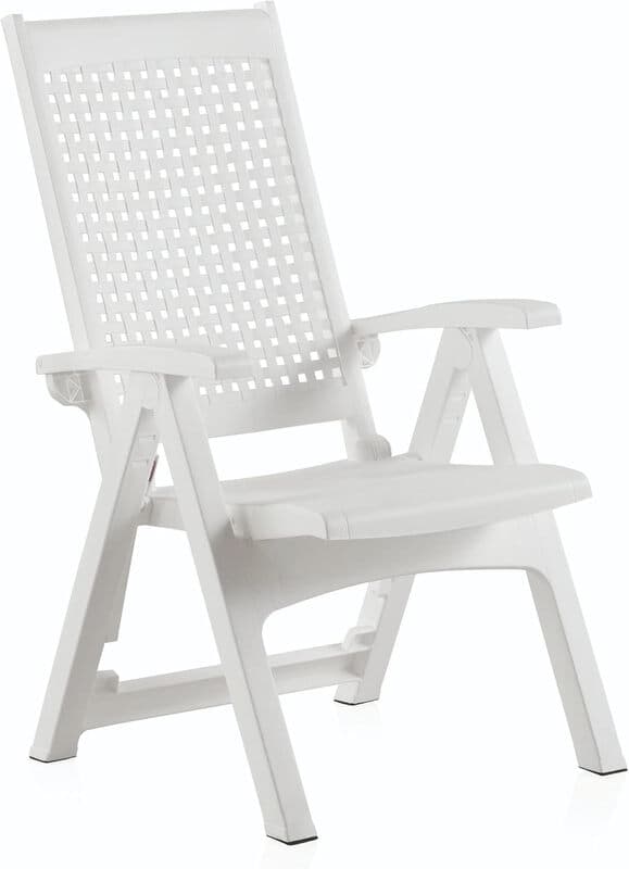 Sp-Berner Shaf metalen fauteuil met meerdere standen wit (verpakking van 2) – set van 2 - duurzame opbergoplossing van gerecycled kunststof, gemaakt