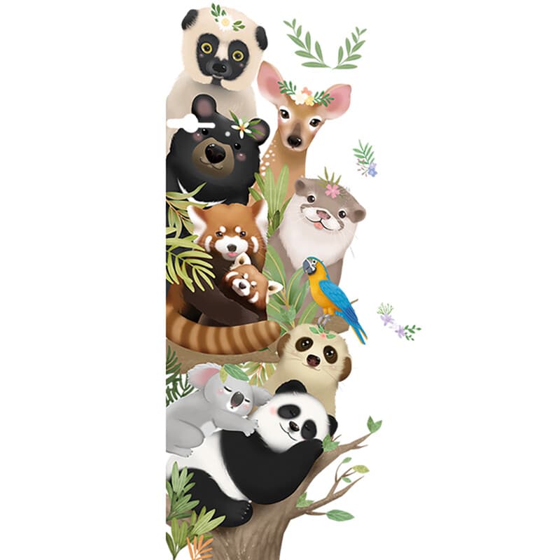 Super Schattige Dieren Boom Panda Koala Otter Hert Beer Aap Muursticker, zelfklevend