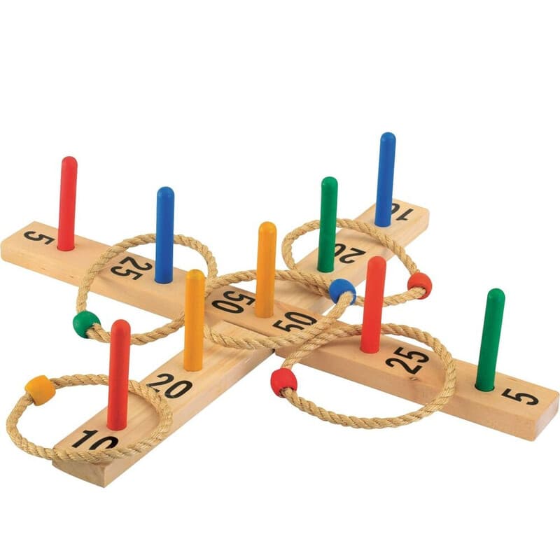 OUTDOOR active houten ringwerpspel met 9 pinnen