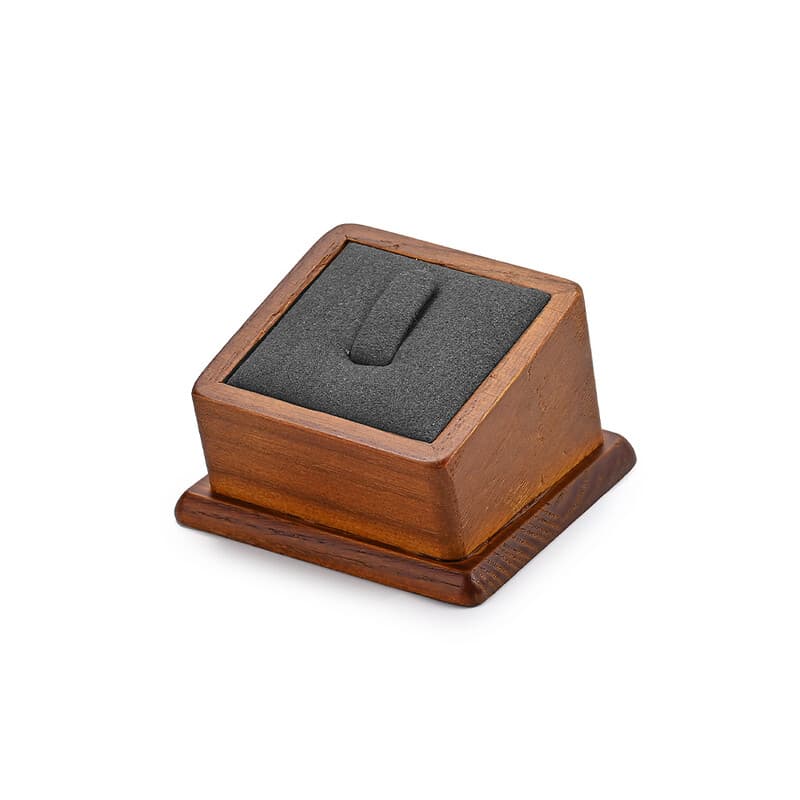Oirlv ringhouder van massief hout, vierkante standaard voor één ring, displaystandaard voor sieraden, presentatie-eigenaar voor oorbellen en