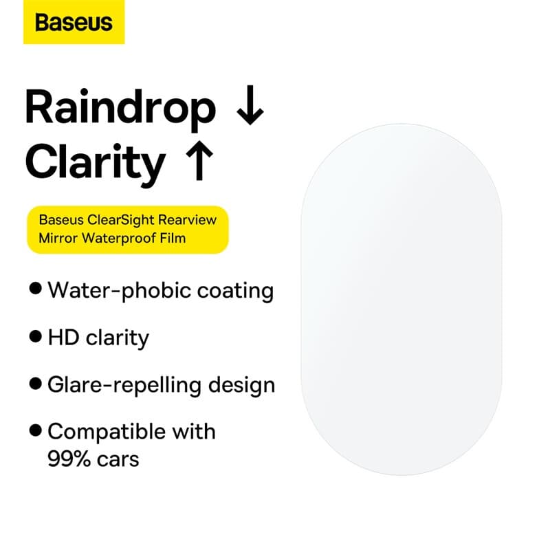 Baseus ClearSight Achteruitkijkspiegel Waterdichte Film Helder, Verpakking van 2