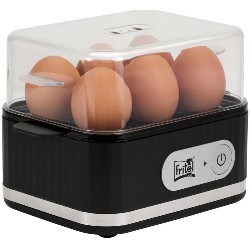 FRITEL Eierkoker EC 1475 - Elektrische eierkoker - 400W - 1-6 eieren - zacht / medium / hard - zwart + eierprikker / maatbeker