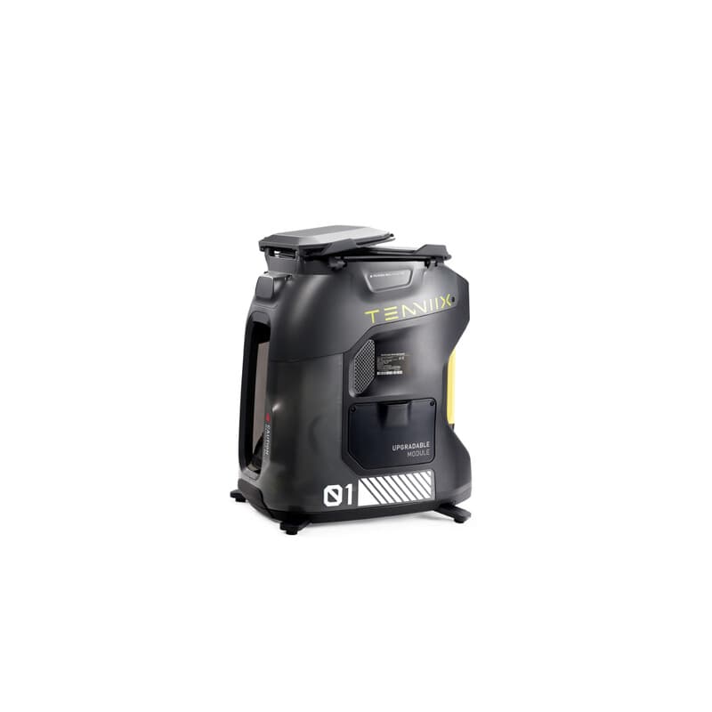 TENNIIX Basic Jet Black AI Tennisrobot, 100+ Serve-modi, Spraak- & App-bediening, LED-display, QDD-motor, Meer dan 1000 Aangepaste Trainingsmodi, 18,7