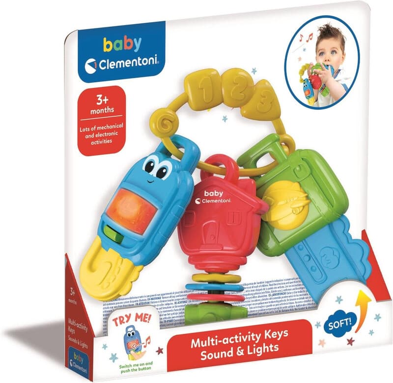 Clementoni baby multi-activiteiten sleutel geluid- en lichtspeelset - 3 sleutels, diverse