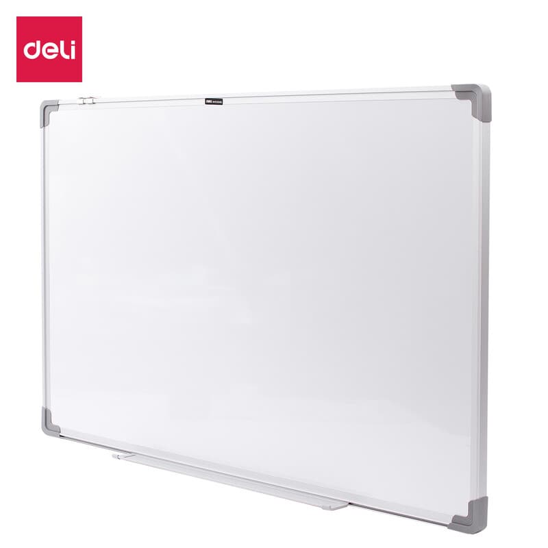 Deli Premium Magnetic Whiteboard 1200 x 1800 mm - Zilveren frame, ideaal voor thuiskantoor en studeerkamer, 1 stuk