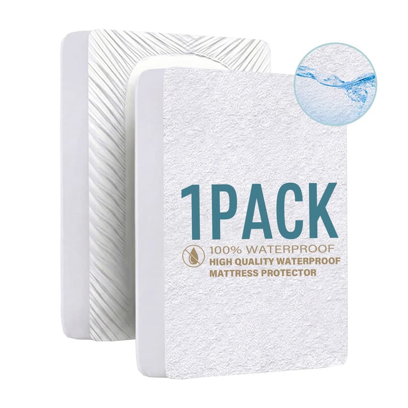 LeBonsoir waterdicht matrasbeschermer, ademend, matrastopper, extra diepe hoeslaken 30 cm, elastische rand rondom, 100% polyester, (wit, 180 x 200 cm)