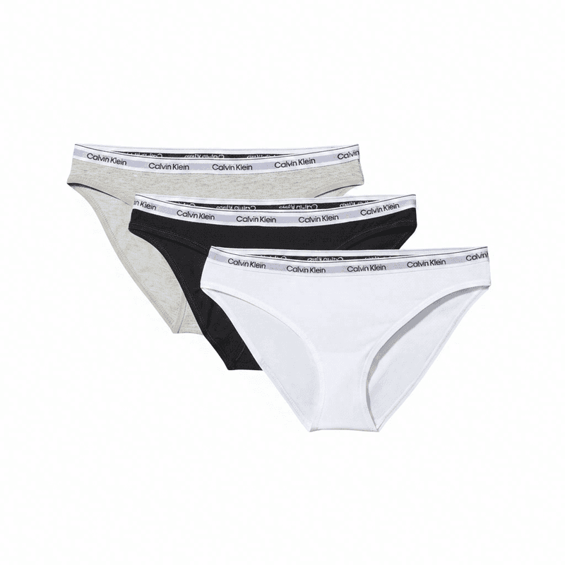 Calvin Klein - 3 Pack Slip Bikini - Icon Logo - Zwart, Grijs, Wit 3XL