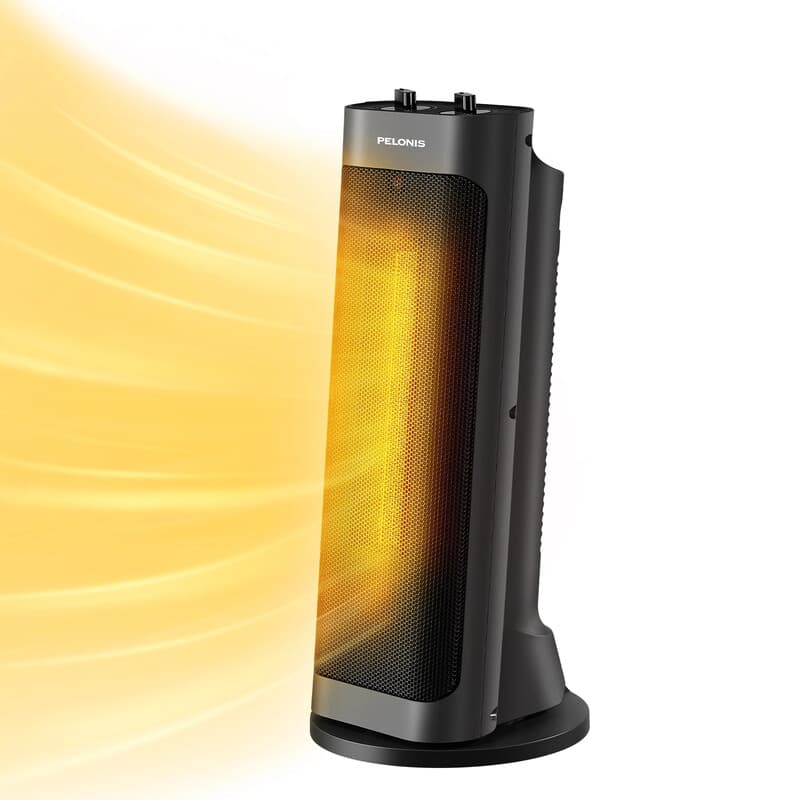 PELONIS 2000 W PTC keramische ventilatorkachel, warm in 3 seconden, 70° zwenkfunctie, kantelbeveiliging met uitschakeling en