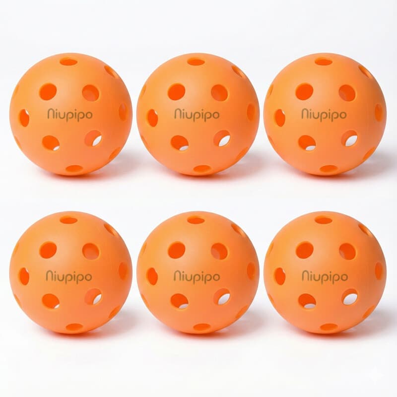 NIUPIPO 6-Delige Indoor Pickleball Set – Hoogwaardig en Duurzaam, 74 mm Diameter, TPE-Materiaal, Speciaal Ontworpen voor Binnen