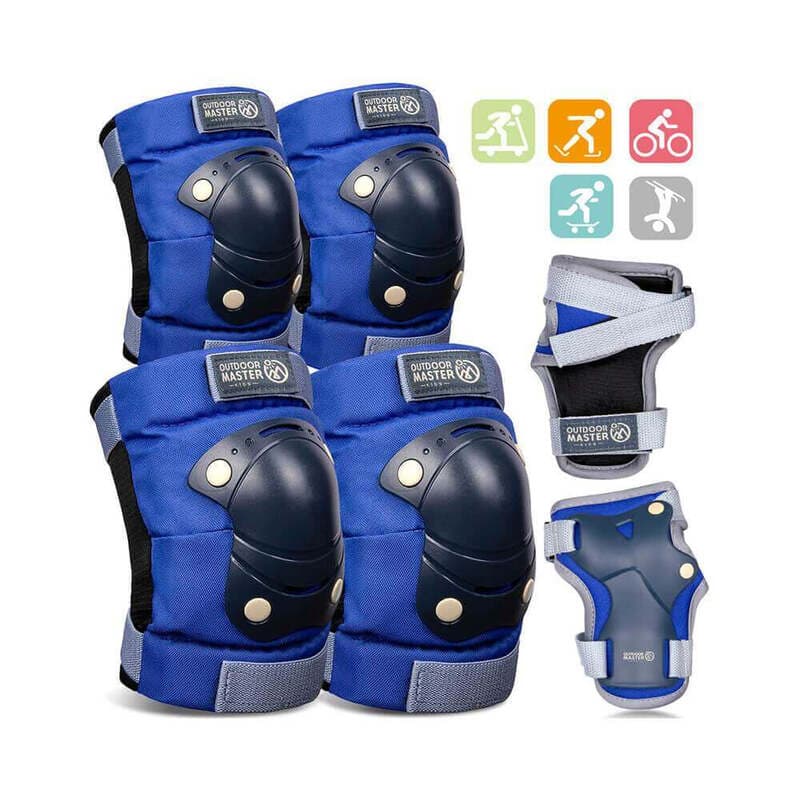 OutdoorMaster kinder elleboog- en kniebeschermers blauw S