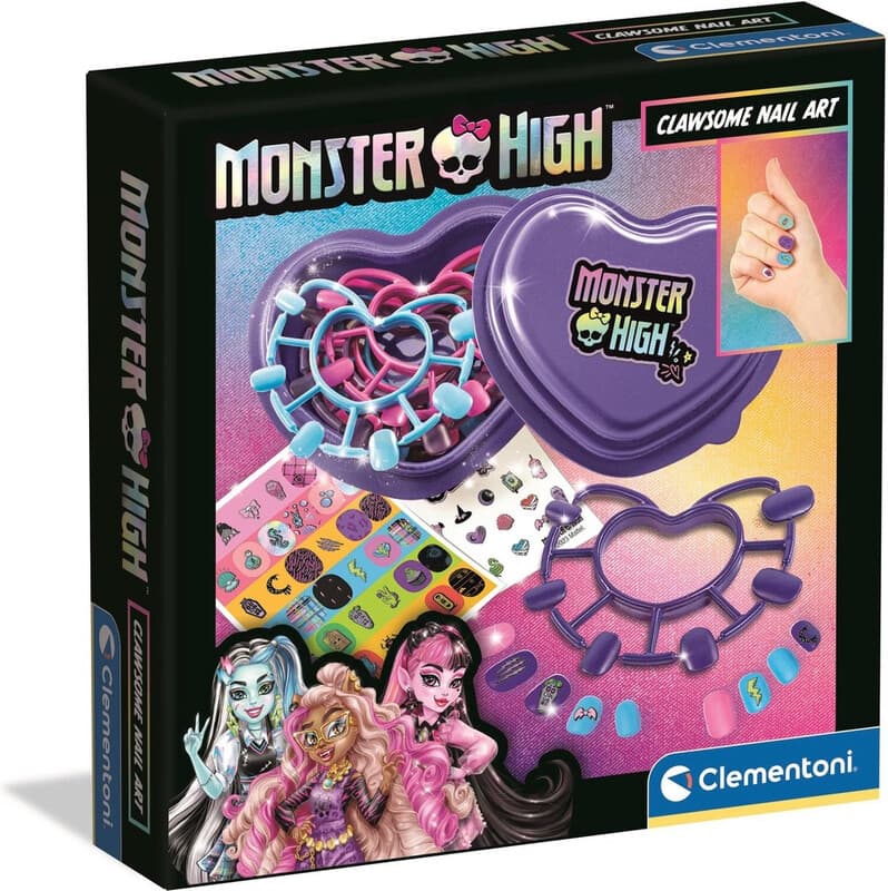 Clementoni Monster High nageltattooset - paars, 2 stuks