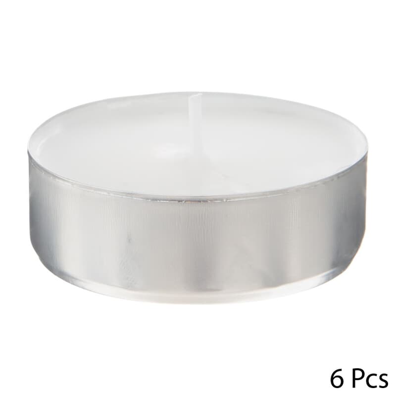 Atmosphera Set van 6 theelichten - Wit, 5,6 cm