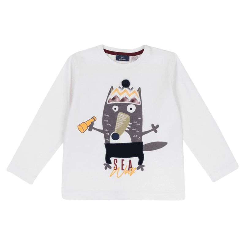 Chicco t-shirt met lange mouwen 116 wit