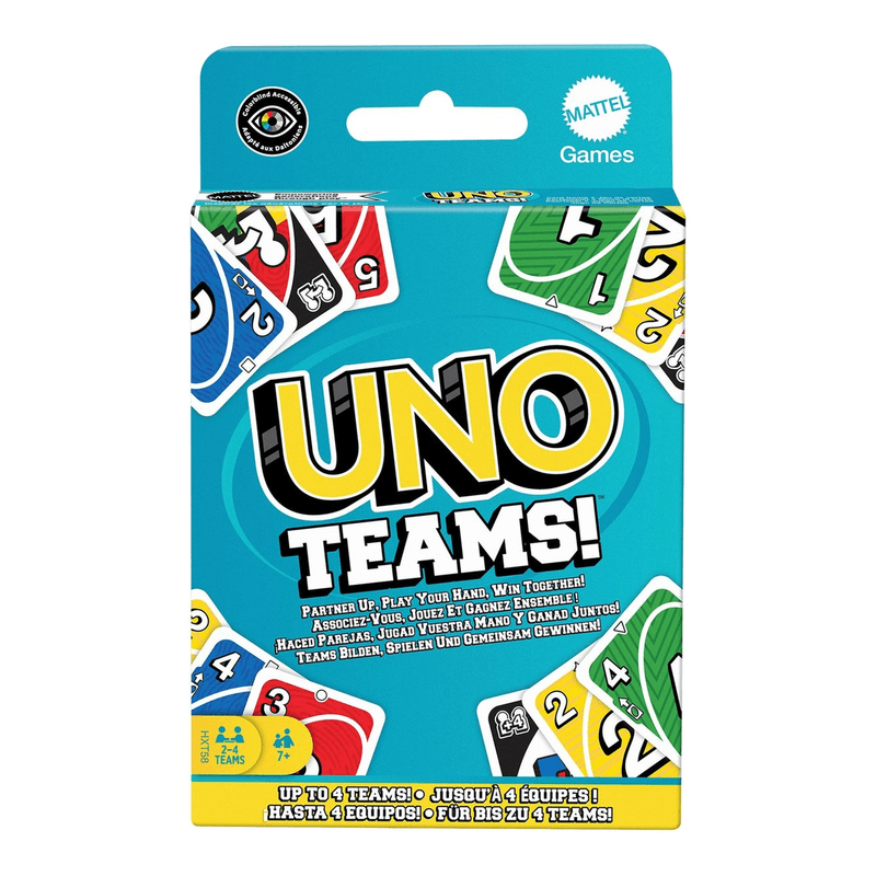 Mattel UNO Teams kaartspel - 2-4 spelers, plastic