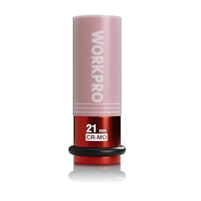 WORKPRO krachtdop voor wielmoeren met 1/2 inch aandrijving, 21 mm beschermende wielmoerdop, niet-beschadigende wielmoerdoppen van Cr-Mo-staal voor