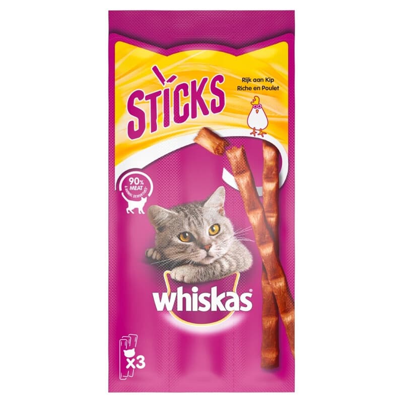 Whiskas kattensticks kip 3 × 6 g
