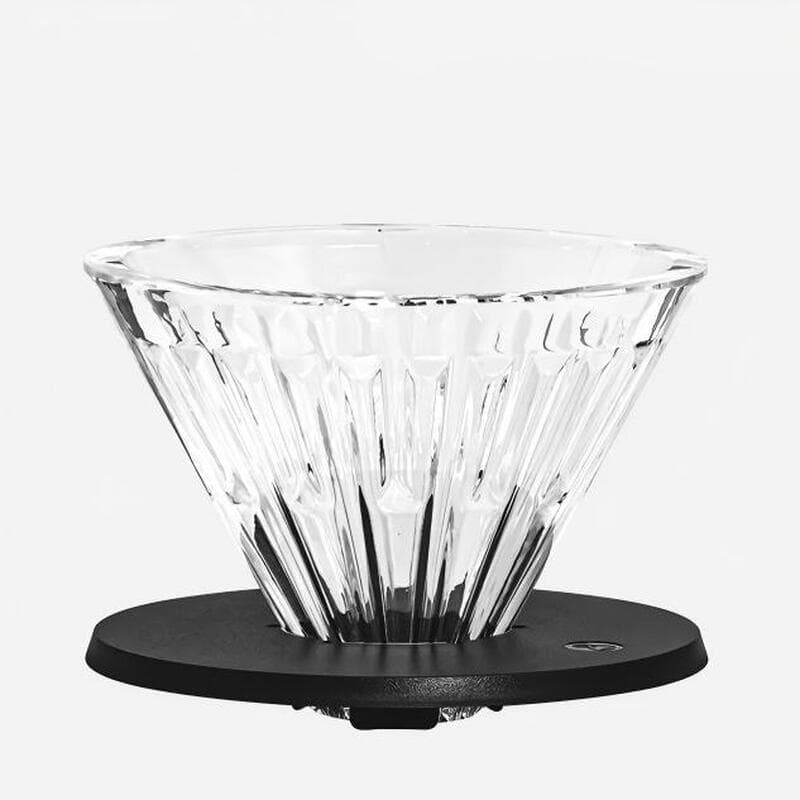 TIMEMORE Glazen Kristal Oog Koffiezeef V01, 1-2 Koppen Borosilicaat Pour Over Kegelfilter met Unieke Concave Groeven voor Gelijkmatige Extractie,