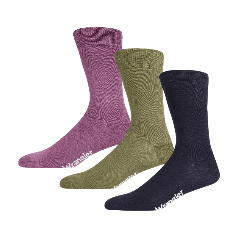 Wrangler WRA sokken Cheyne bessenkleurig/olijfgroen/marineblauw space gemêleerd 38-42
