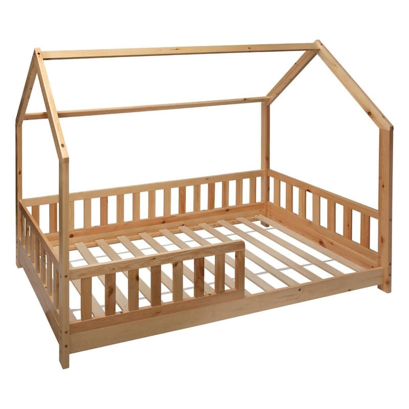 Atmosphera Bosco Cabin Bed - Steigerhout, Touw Beige, 90 x 190 cm