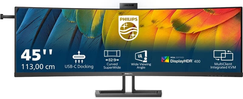 Philips 6000-serie 45B1U6900CH/00 LED-monitor 113 cm (44,5") 5120 x 1440 pixels ultrabreed dubbel quad HD zwart
