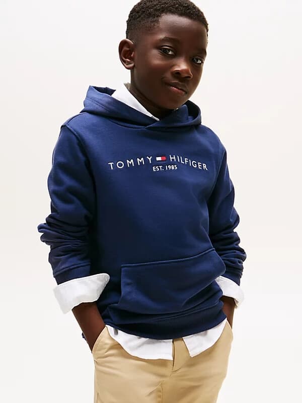Tommy Hilfiger essentiële hoodie voor kinderen genderinclusief schemering navyblauw 92