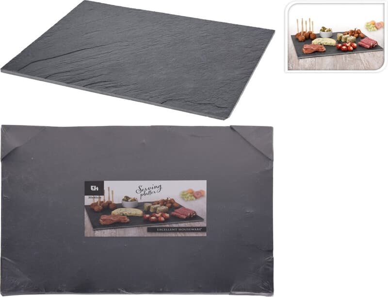 Excellent Leisteen Placemat - Zwart, 40 x 30 cm