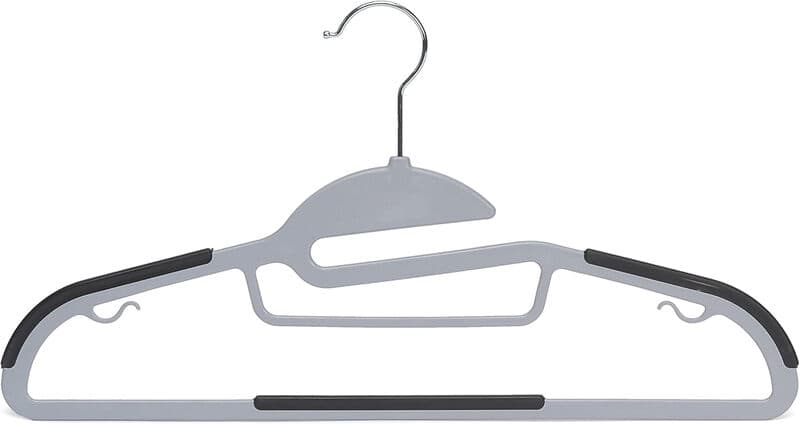 ANQI Srtip Plastic Kledinghangers, Verpakking van 50, Grijs