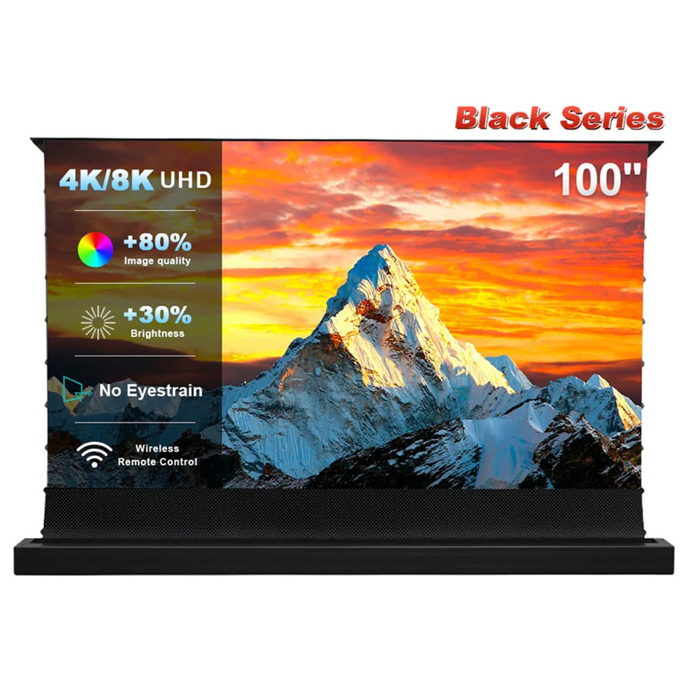 100 inch gemotoriseerd vloeropkomend ALR-projectiescherm voor ultrakorte projectieafstand