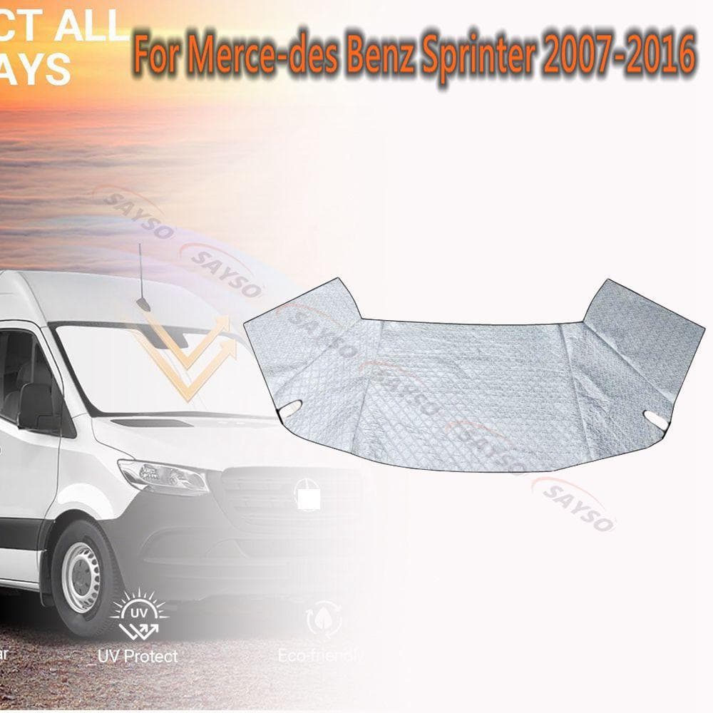 Voorruit Cover Voor Mercedes-Benz Sprinter 2006-2018 / 2018-2025 VW Crafter, 600D Oxford Weerbestendig Anti-Diefstal Sneeuw Cover