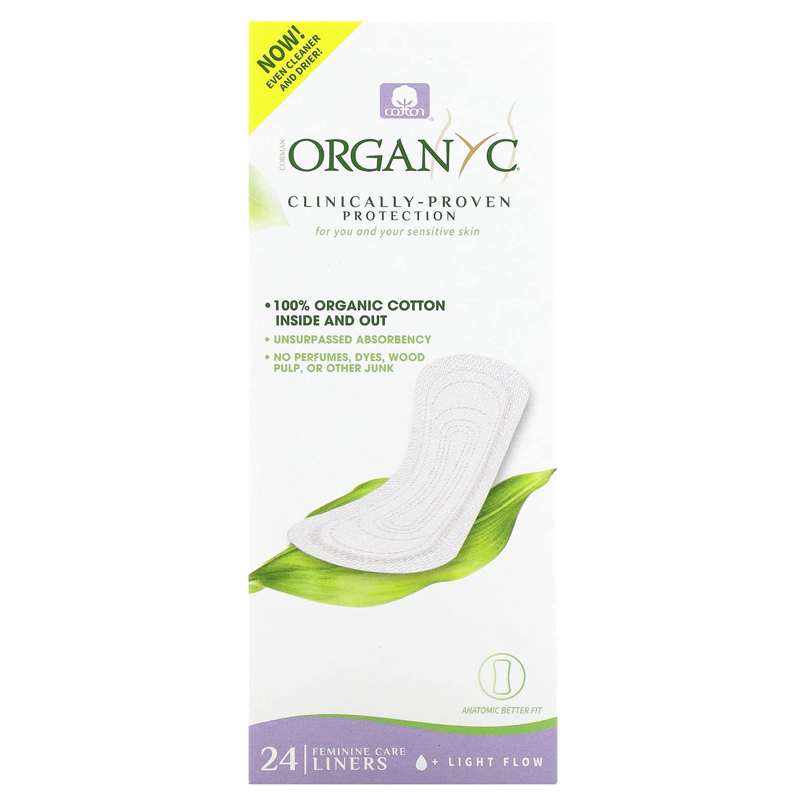 Organyc, Biologisch Katoen Inlegkruisjes, Licht, Pak van 24