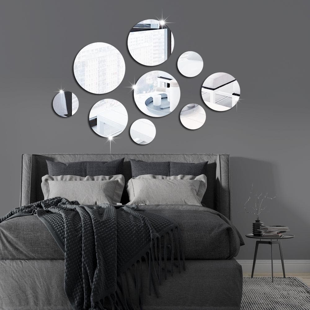 3D Ronde Acryl Spiegel Muurstickers voor Woonkamer- en Slaapkamerdecoratie blauw