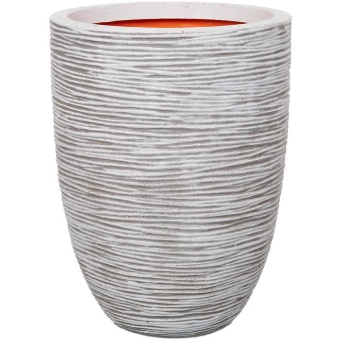 CAPI EUROPE Lage elegante bloempot RIB NL - 46x58 cm - Ivoor