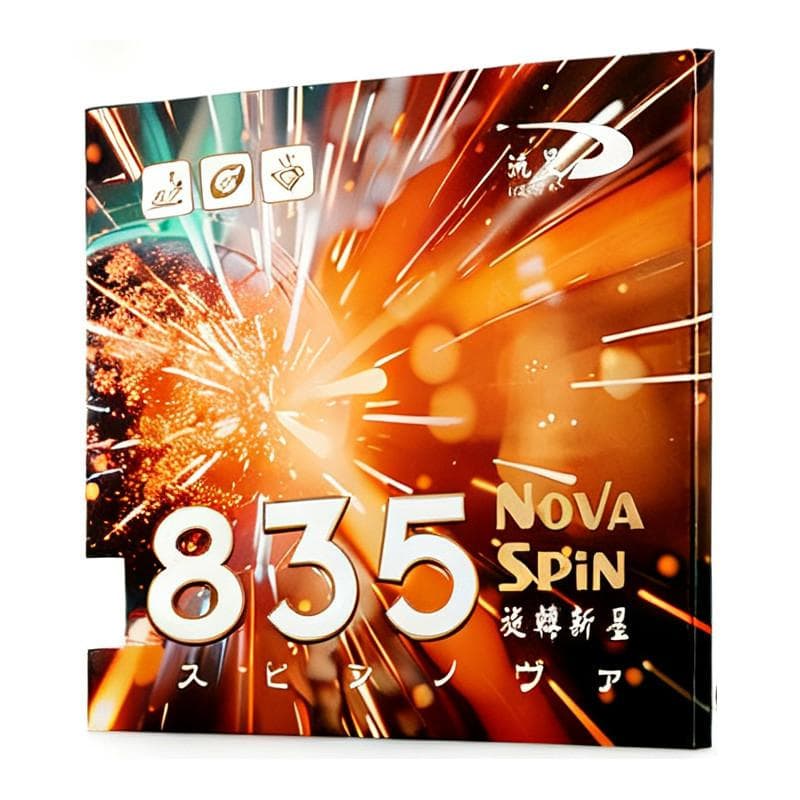 METEOR 835 NOVA SPIN Tafeltennis Rubbers Topspin Offensief Hoge Dichtheid Elastisch Ping Pong Spons zwart