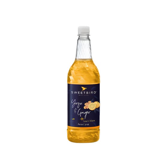 Sweetbird Fusions+ Yuzu & Ginger siroop met pruikzwam voor ijsdranken, 1 l