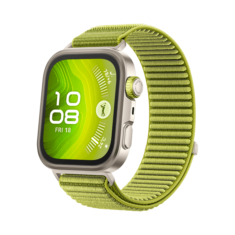 HUAWEI WATCH FIT 4 Pro /Groen /Nylon band /Titanium en saffierglas /GPS /ECG /Bluetooth 5.2 /Smartwatch /Compatibel met iOS en Android